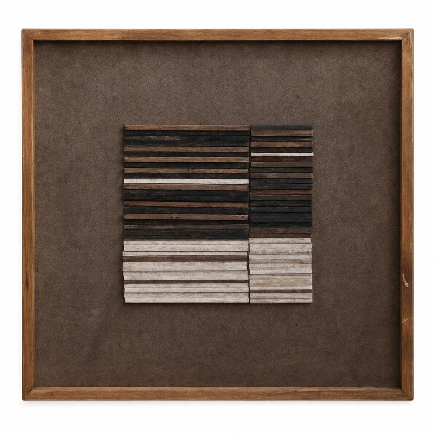 Framed Wood Slats Wall Art Panel