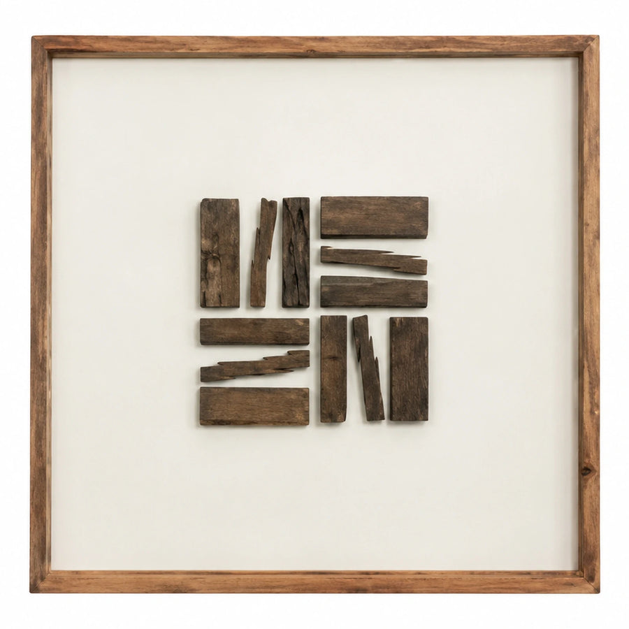Abstract Framed Wood Wall Art