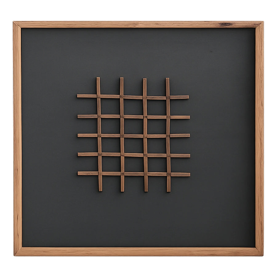 Wooden Grid Wall Art Panel
