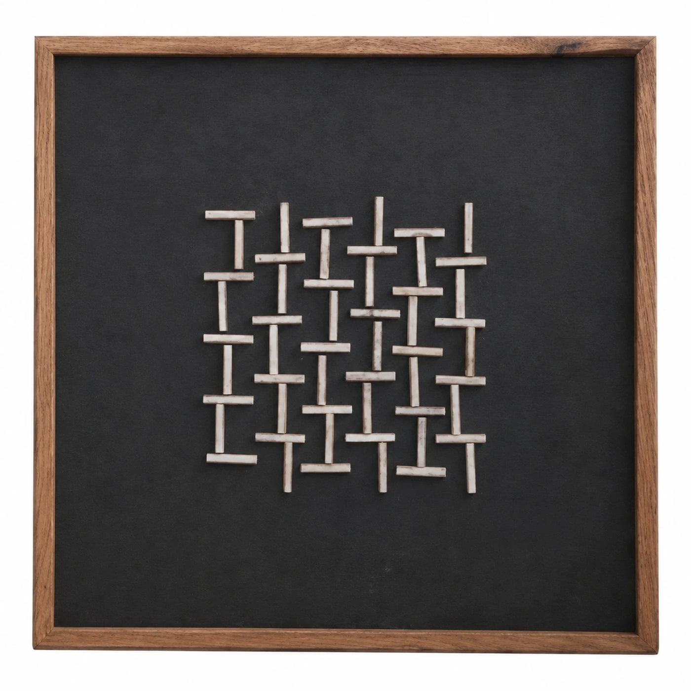 Square Framed Geometric Wood Wall Art