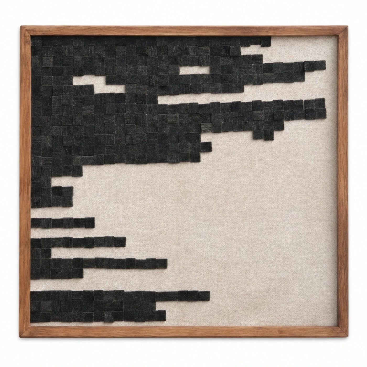 Framed Black Woven Textile Wall Art