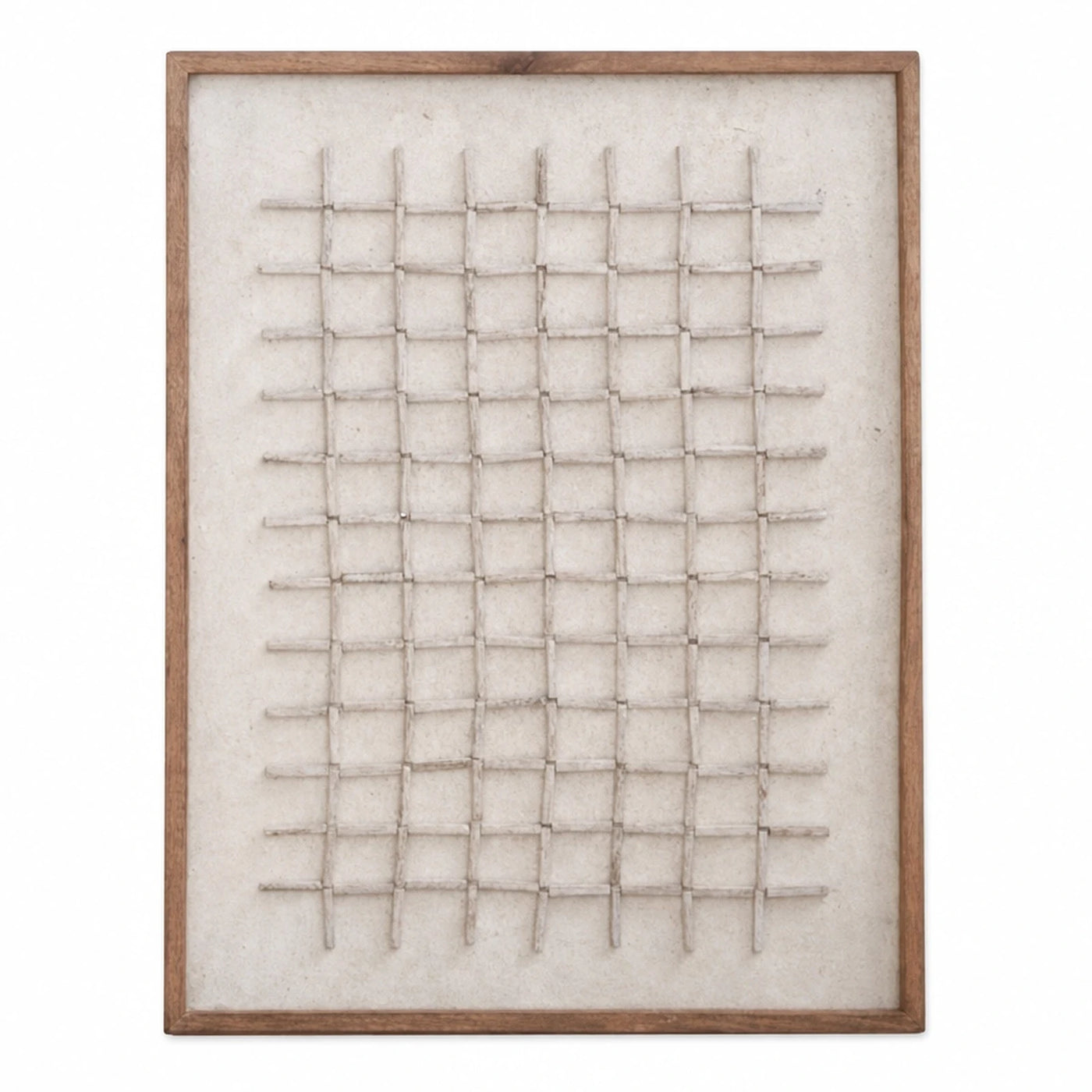 Framed Woven Grid Wall Art Panel