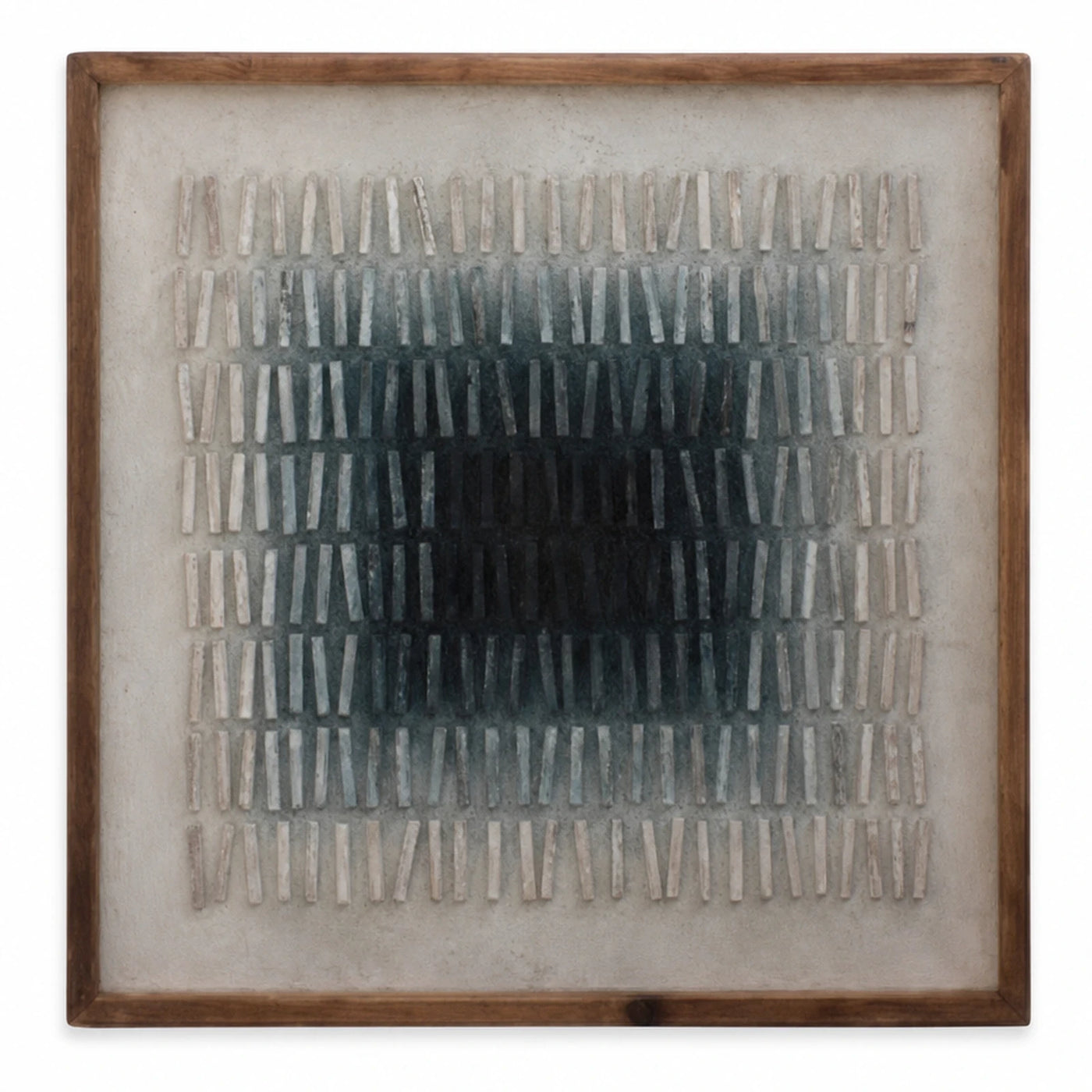 Framed Abstract Wall Art with Textured Vertical Slats