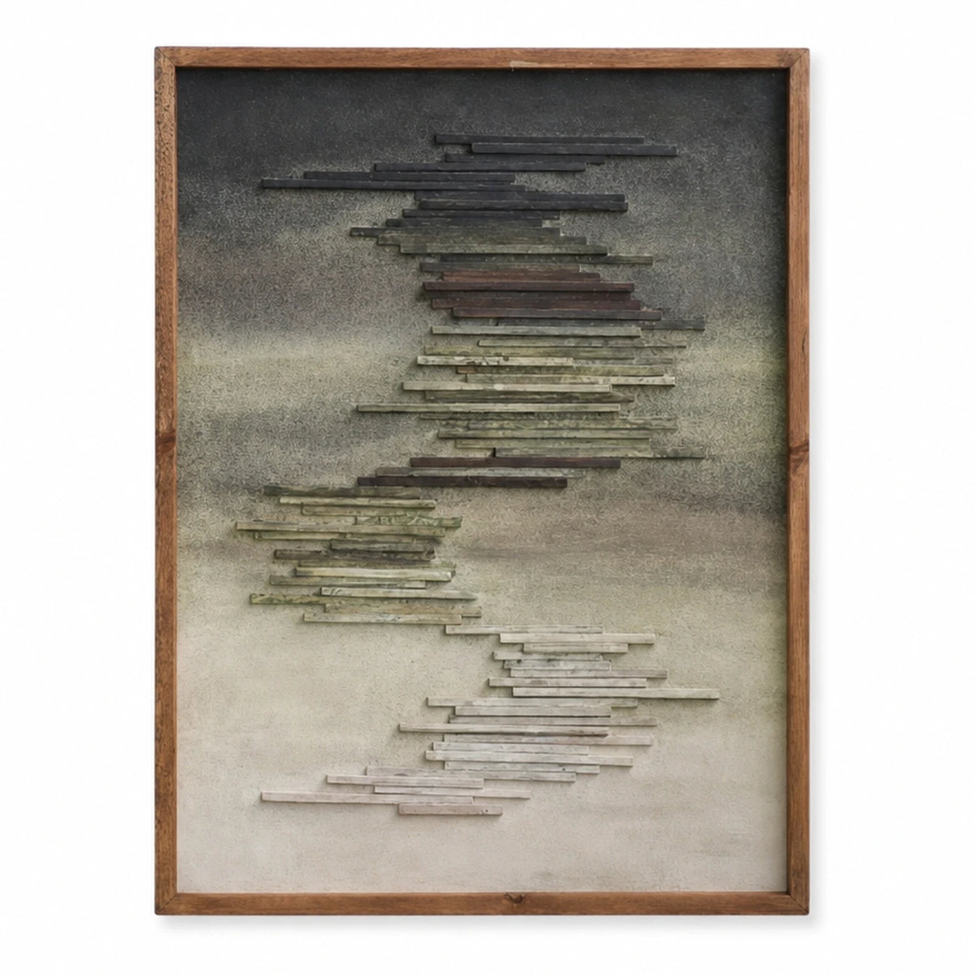 Abstract Framed Wood Wall Art Panel
