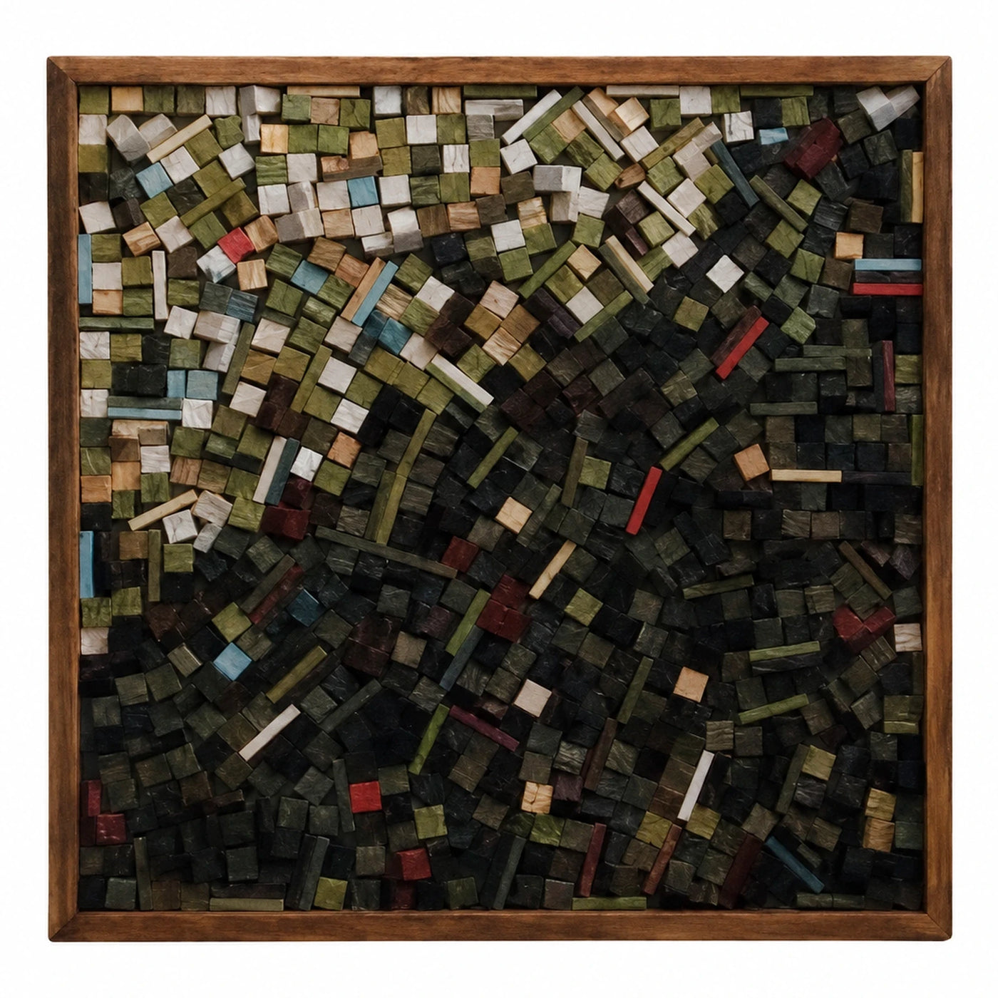 Square Wooden Mosaic Wall Art Panel