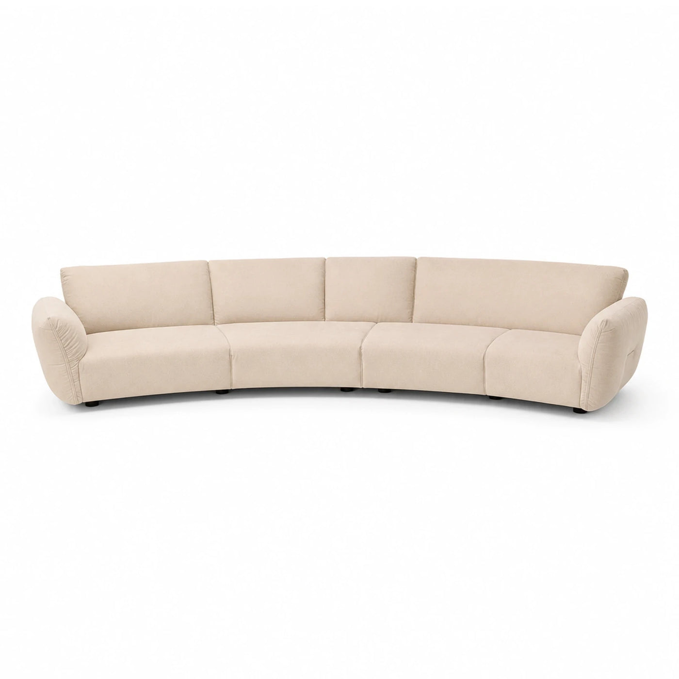 Curved Beige Fabric Modular Sofa