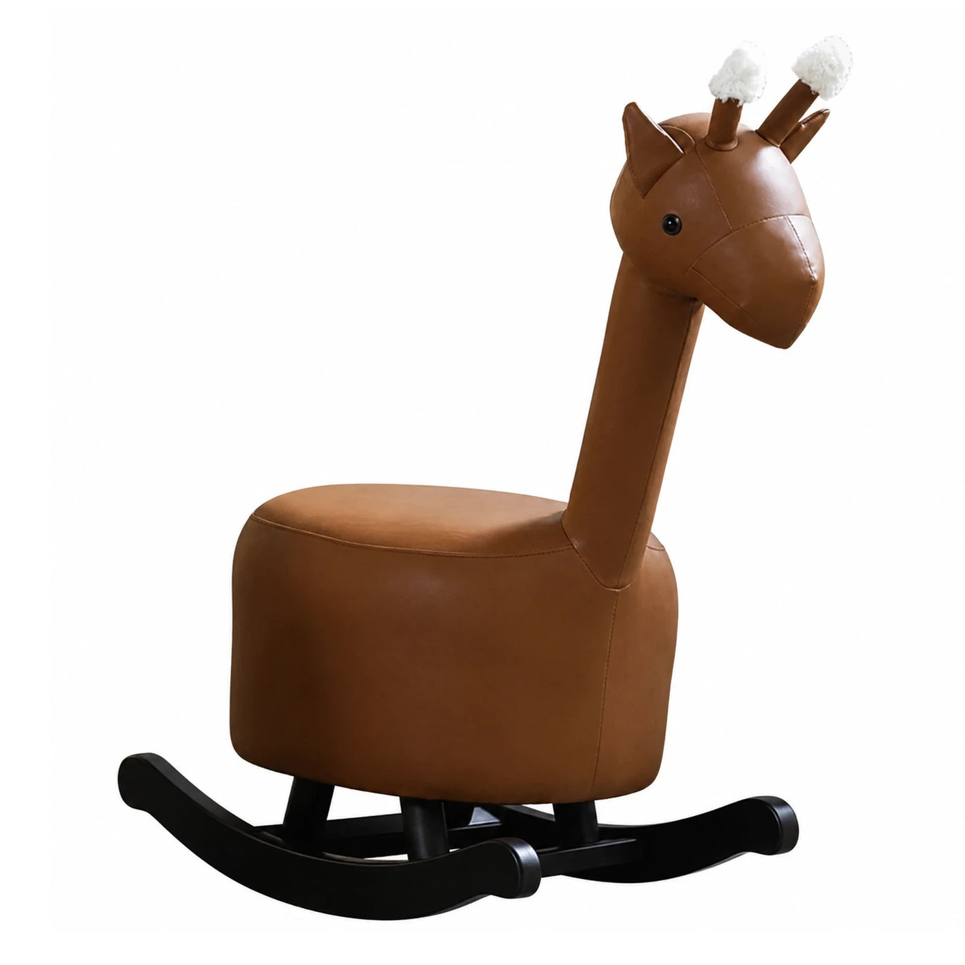 Brown Leather Llama Rocking Chair for Kids