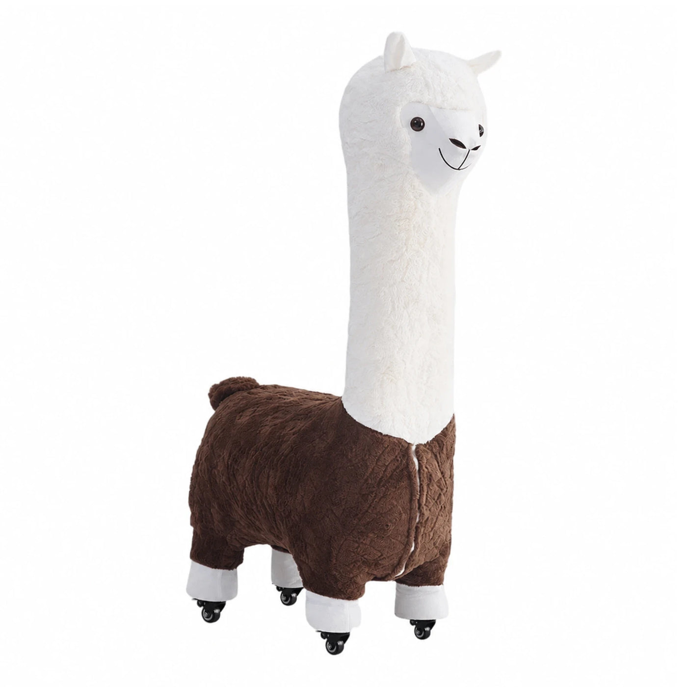 Plush Alpaca Storage Ottoman with Wheels