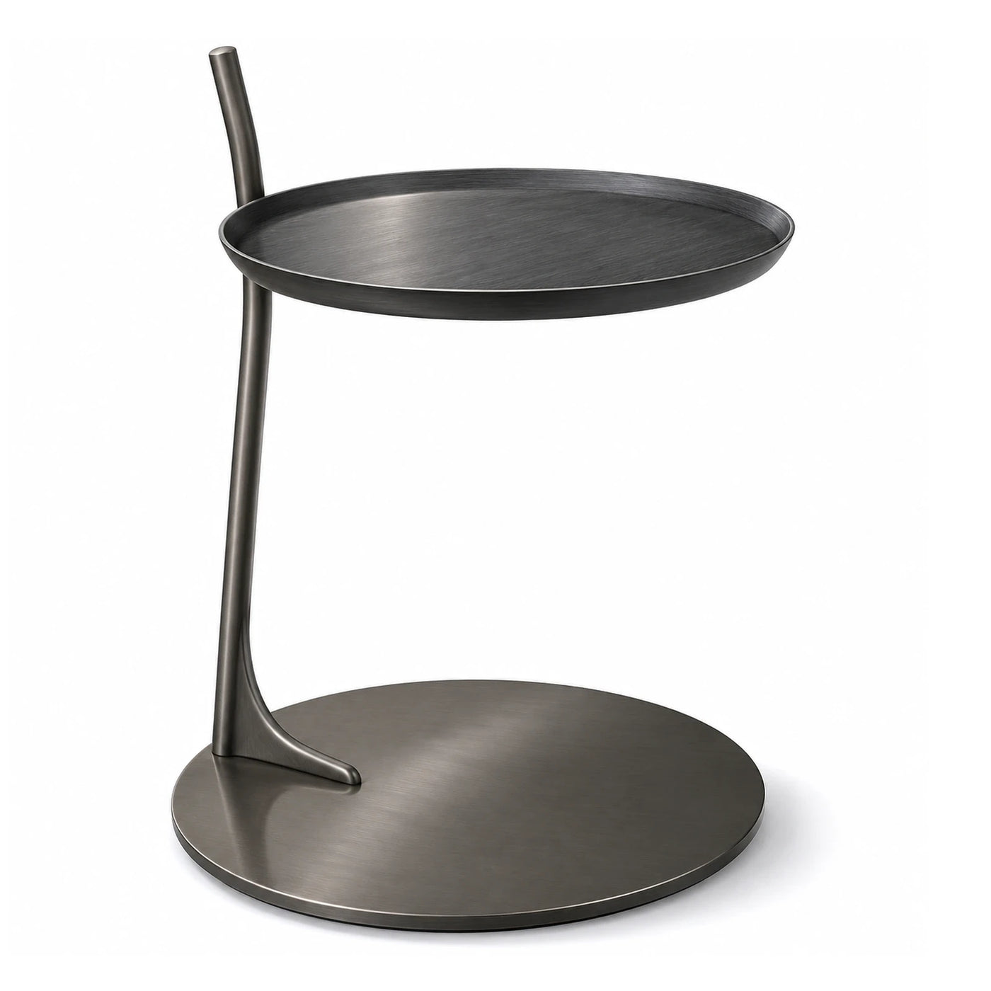 Modern Dark Metal Round Side Table