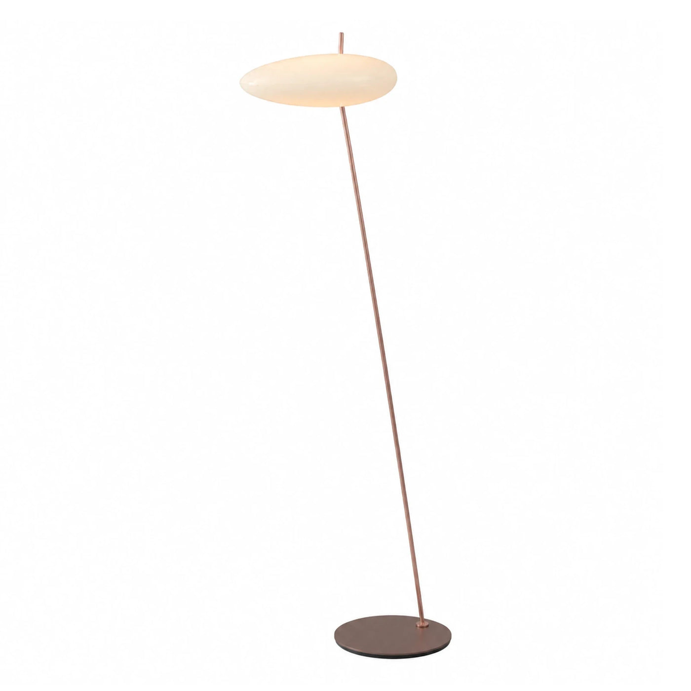 Modern Copper Floor Lamp with Round Shade