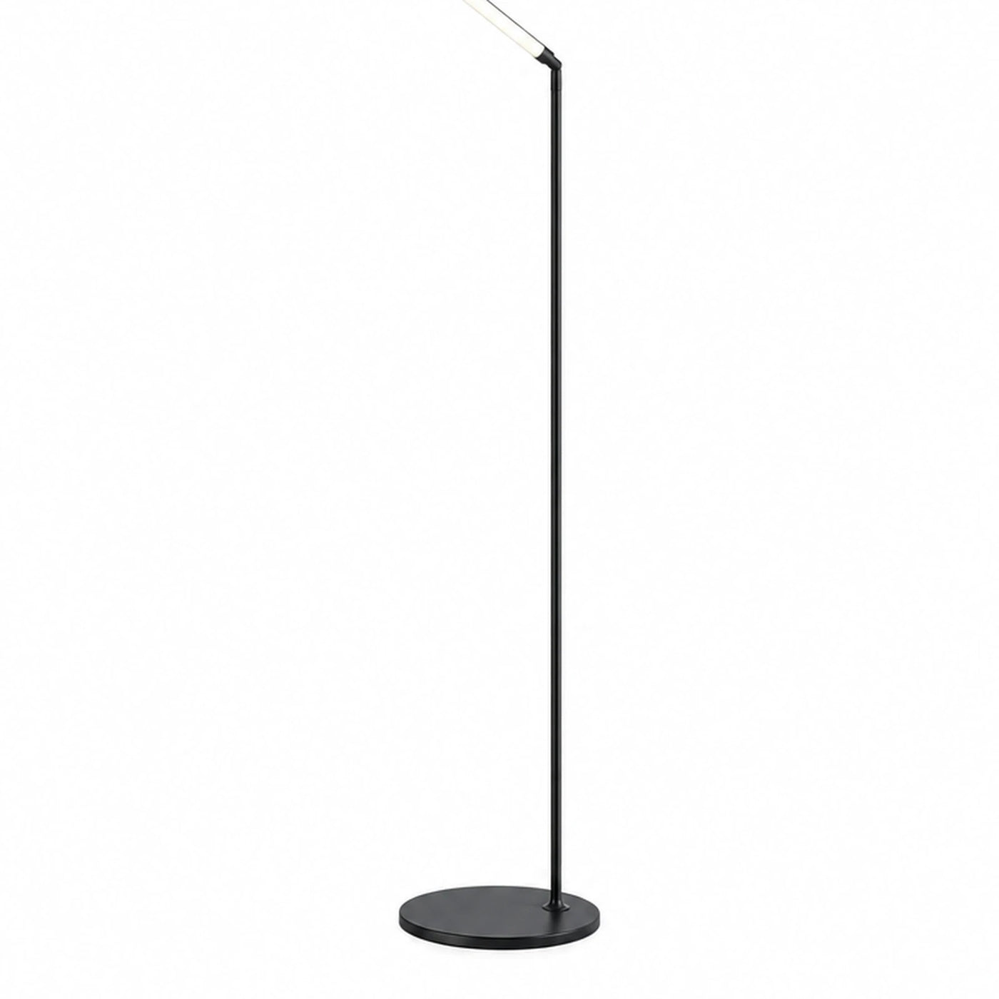 Black Minimalist LED Floor Lamp with Round Base