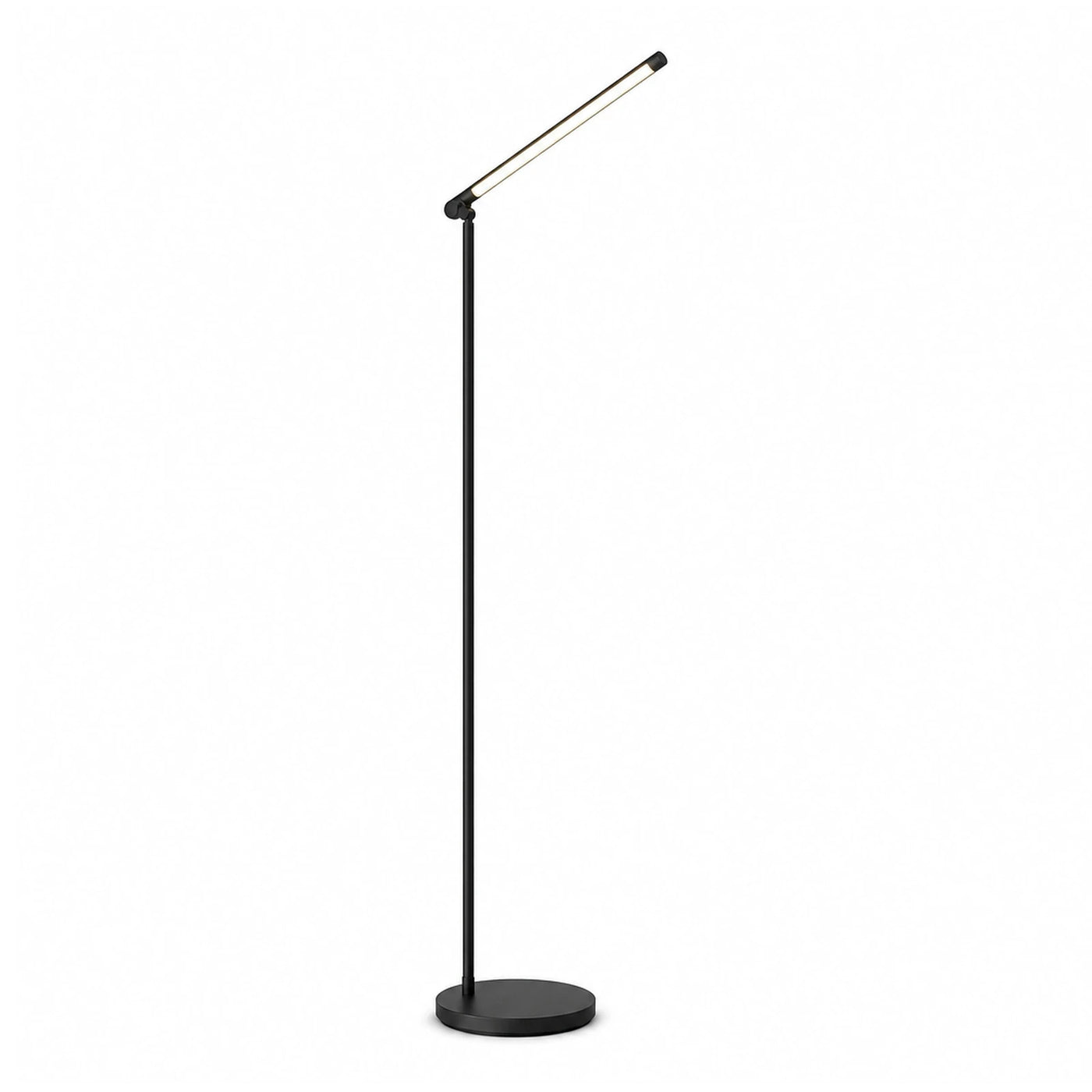 Black Minimalist LED Floor Lamp with Adjustable Arm