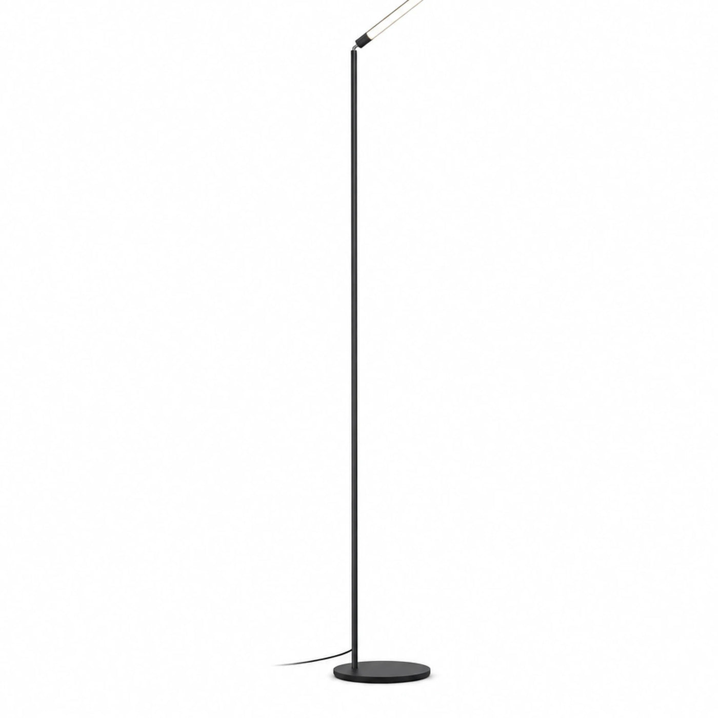 Black Minimalist Floor Lamp with Adjustable Arm