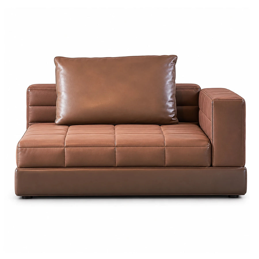 Brown Leather Modular Sofa Sectional