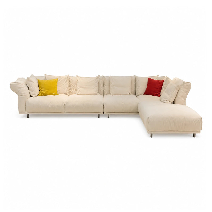 Fabric Natural Grain Cream Modular Sectional Sofa with Chaise Sectionals