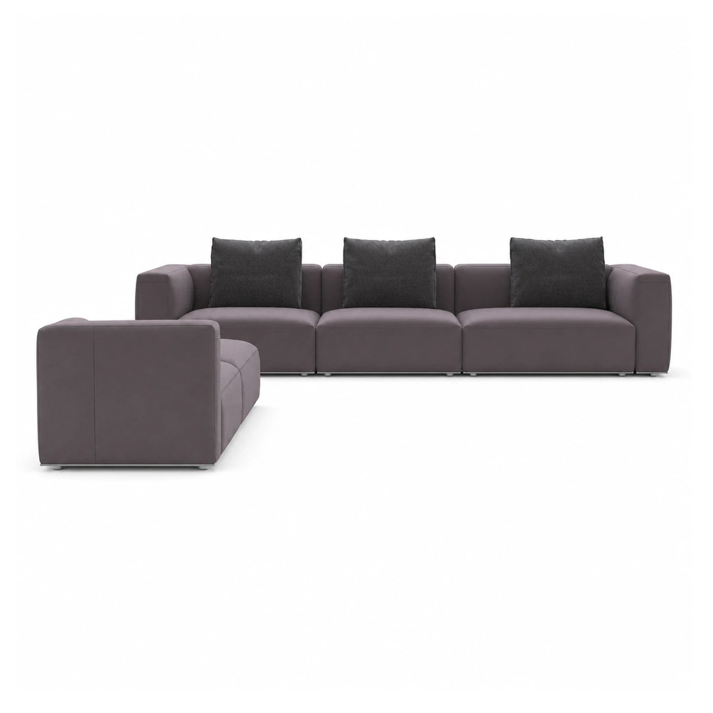 Grey Modular Sectional Sofa with Chaise