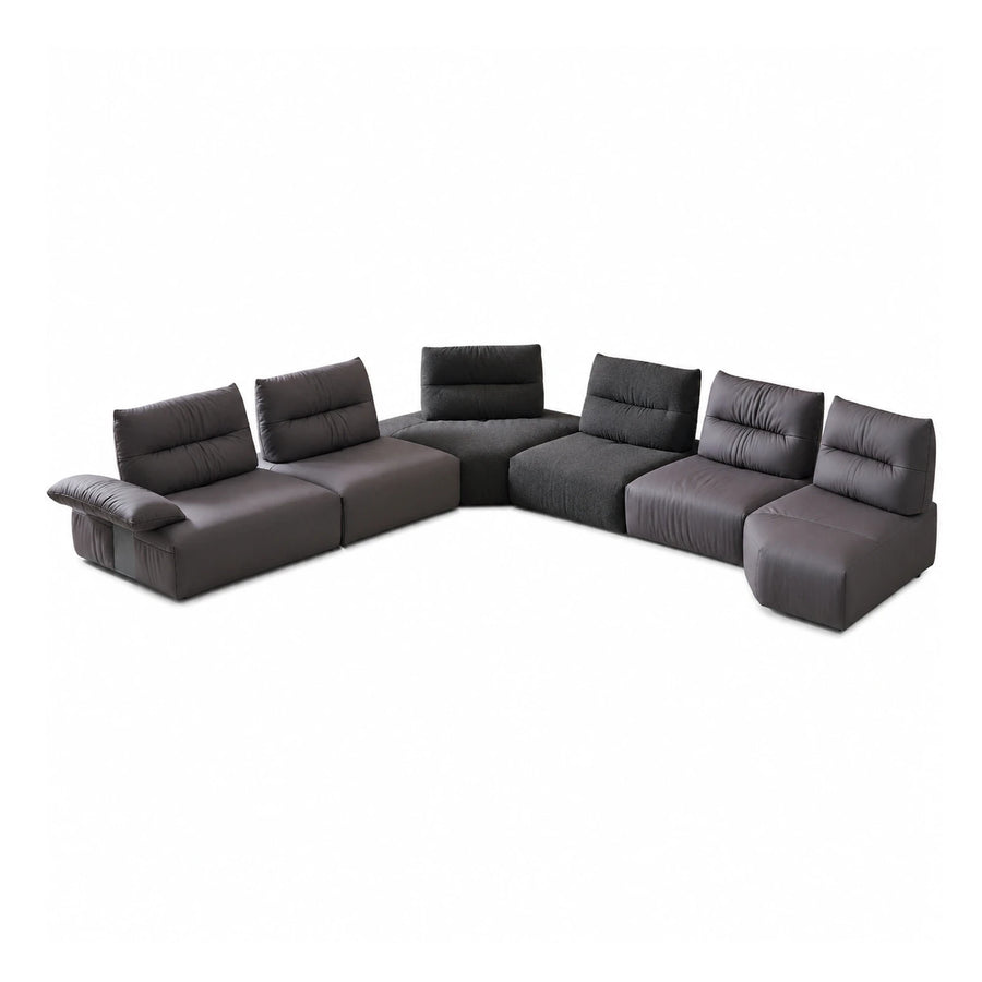Dark Grey Modular Sectional Sofa with Chaise