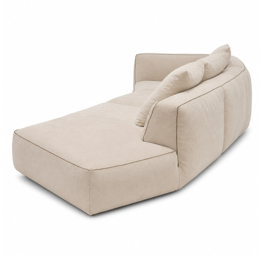 Beige Modular Chaise Lounge Sofa Section