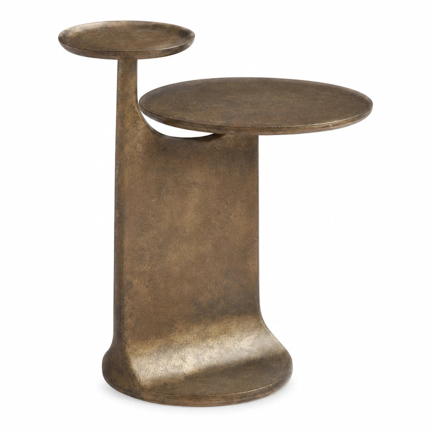 Bronze Finish Dual-Tier Metal Side Table