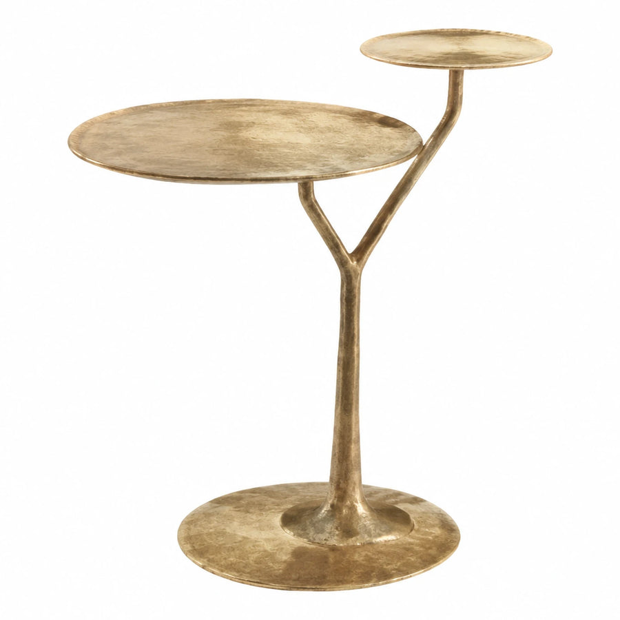 Gold Two-Tier Round Side Table