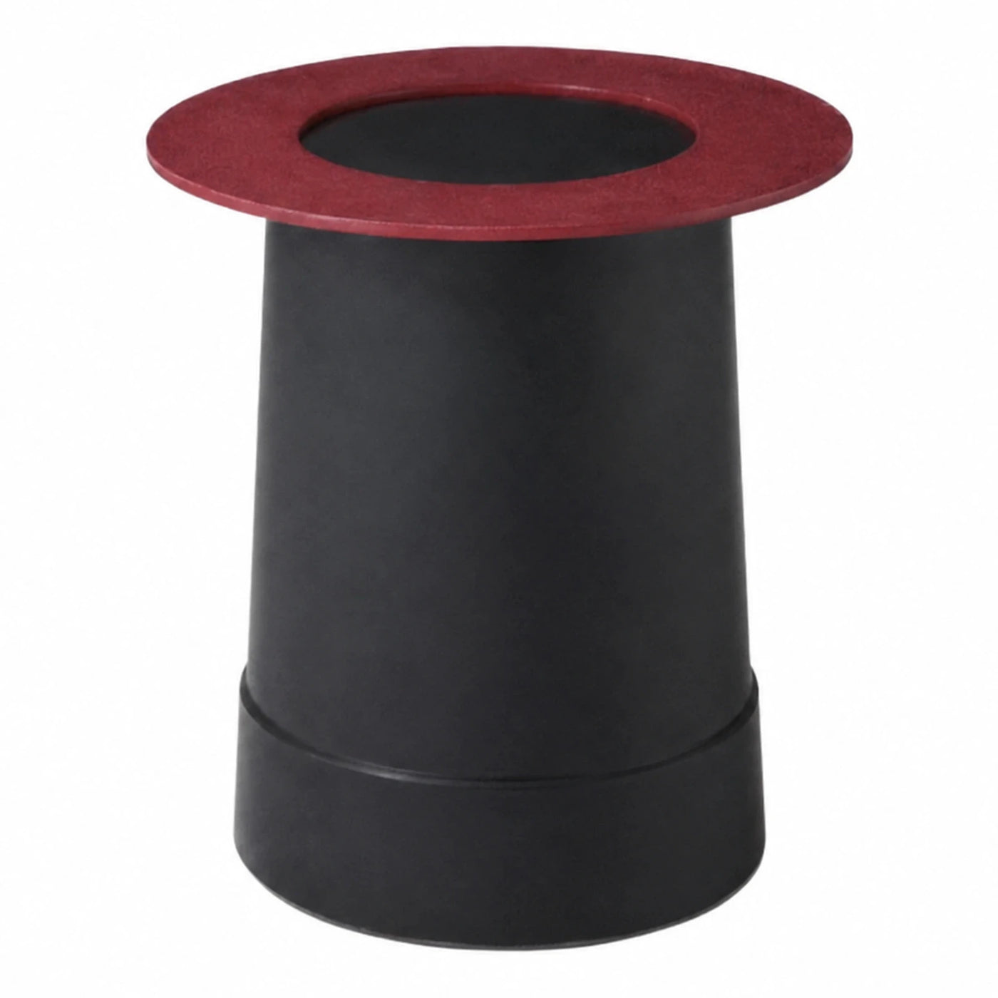 Black Cylindrical Side Table with Red Rim