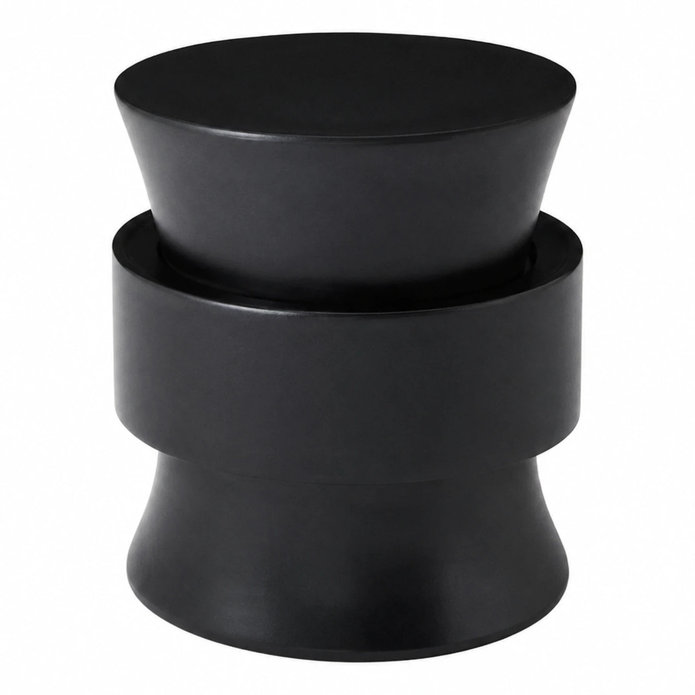 Black Round Stacked Side Table