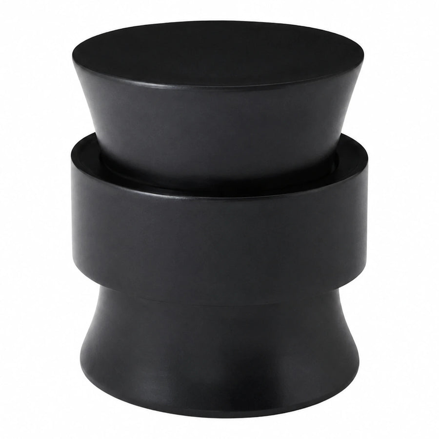 Black Round Stacked Side Table
