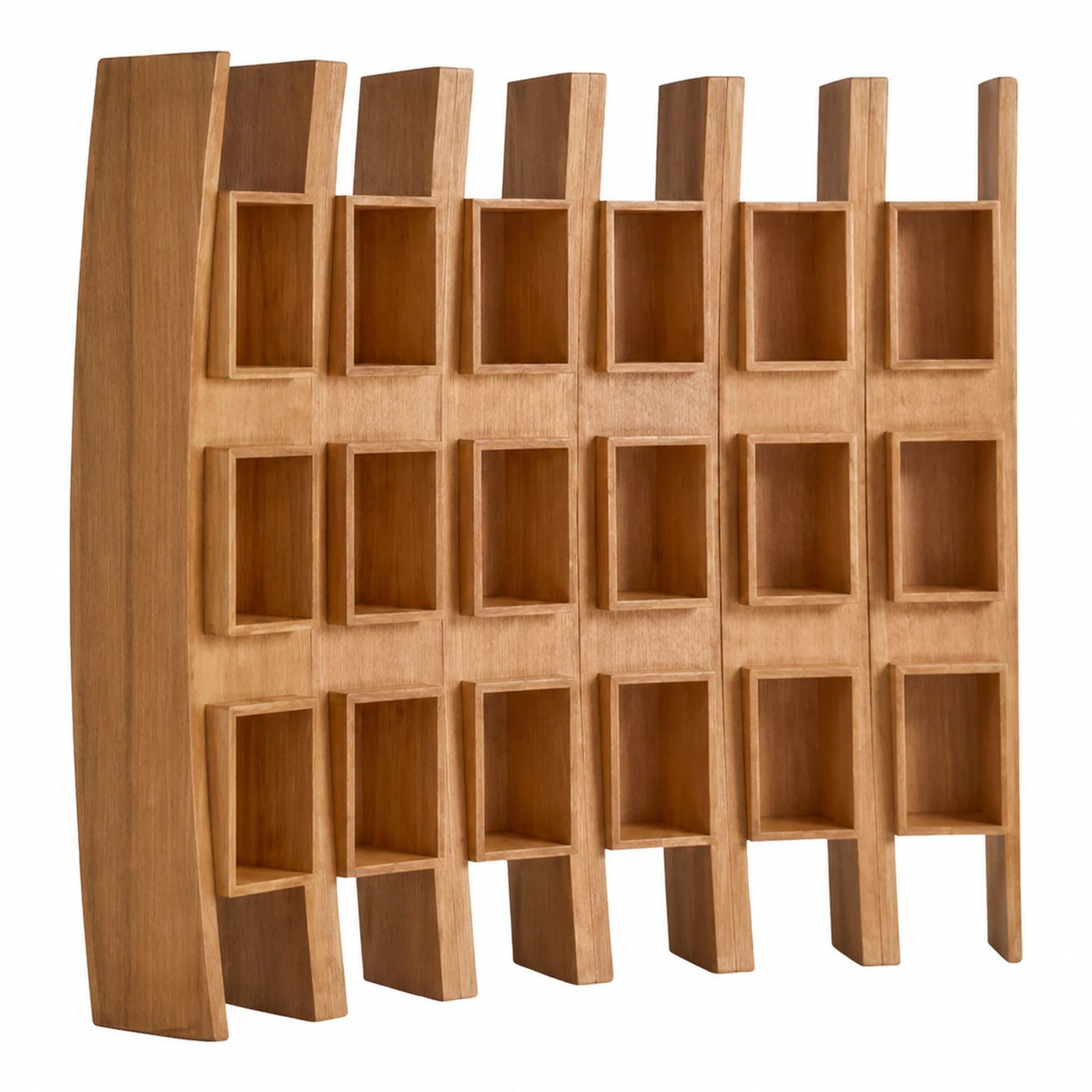 Wooden Modular Wall Shelf with Square Cubbies