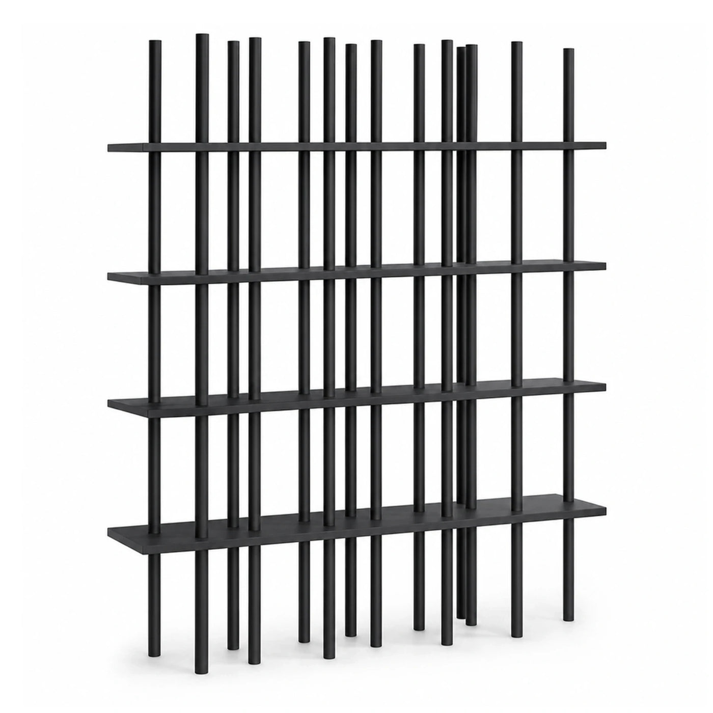 Black Metal Vertical Rod Bookcase