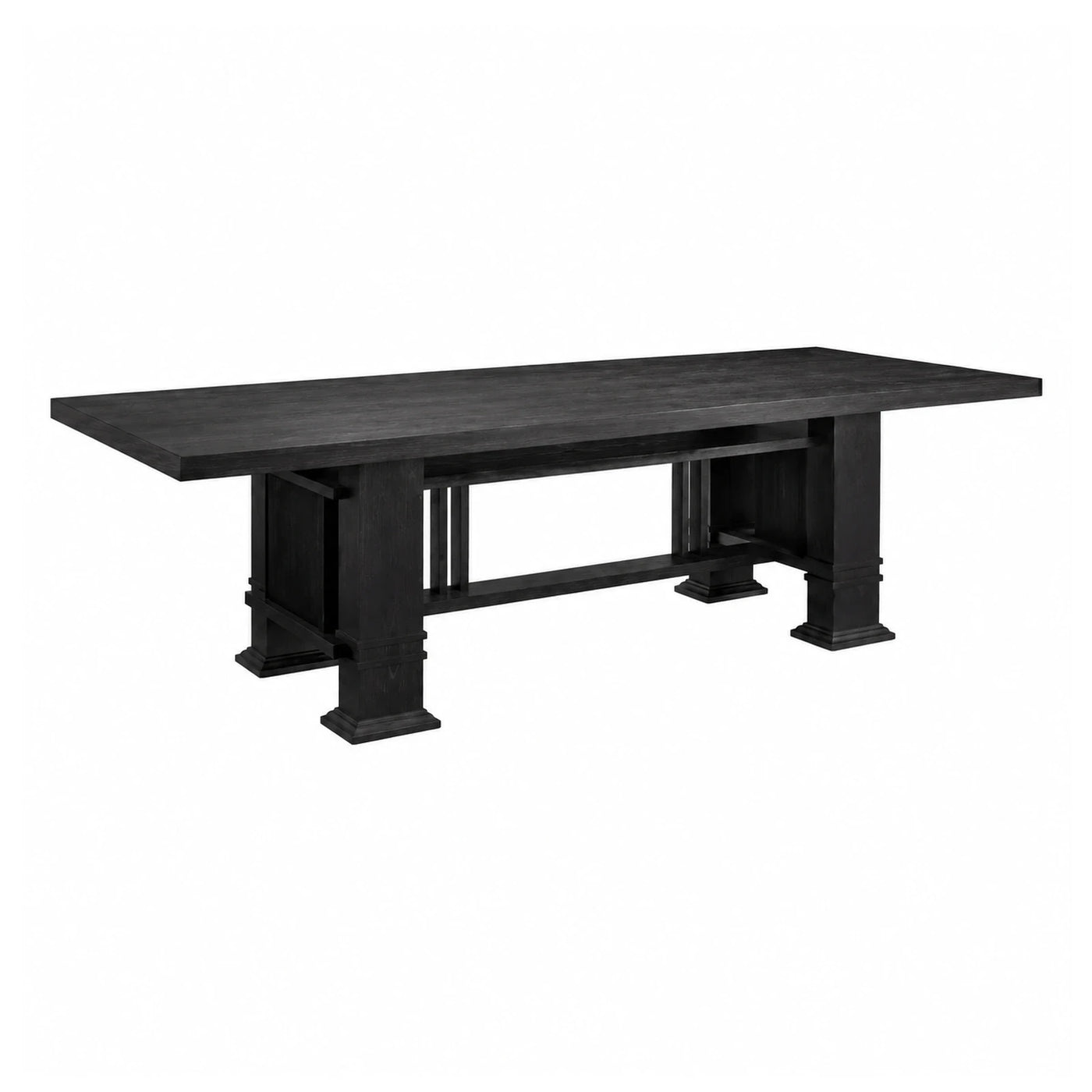 Black Wood Trestle Dining Table