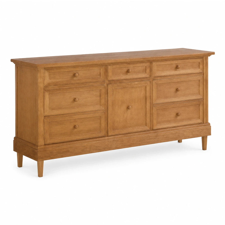 Wooden 7-Drawer Dresser with Cabinet Storage