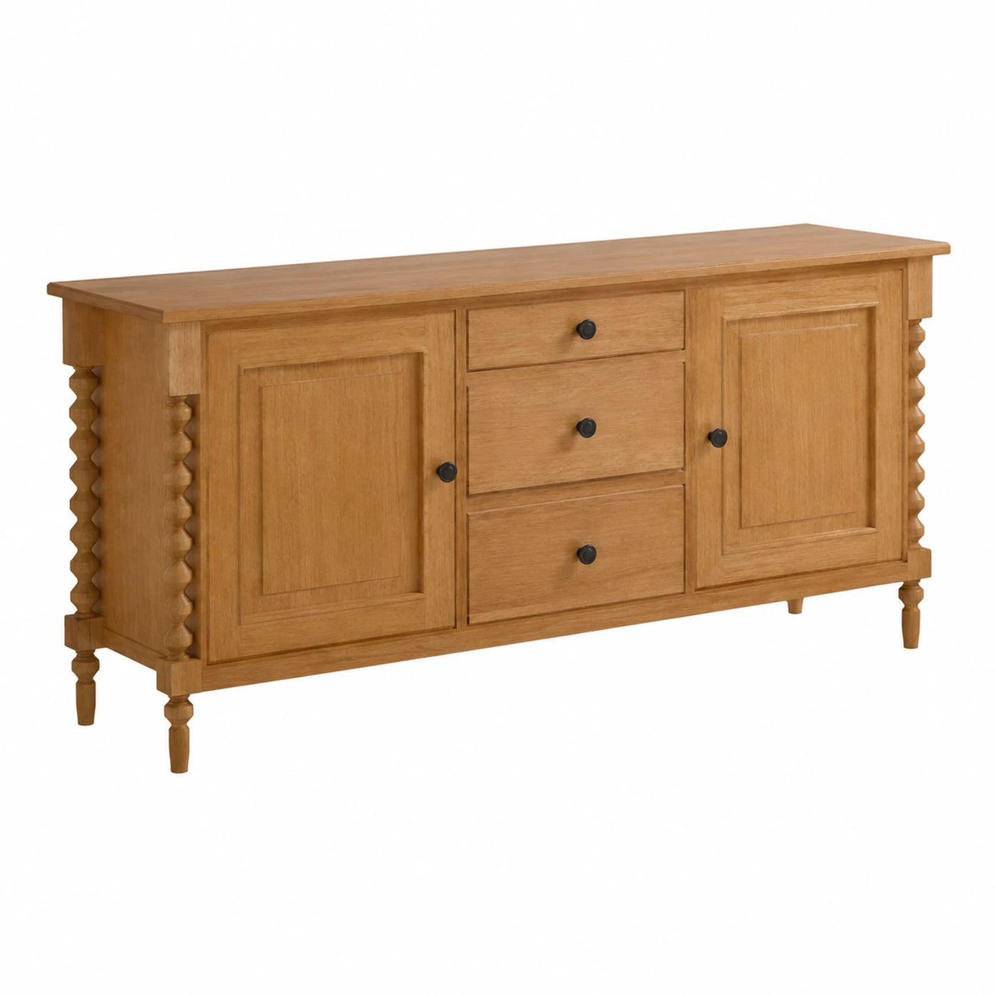 Wooden Sideboard with Drawers and Cabinet Doors