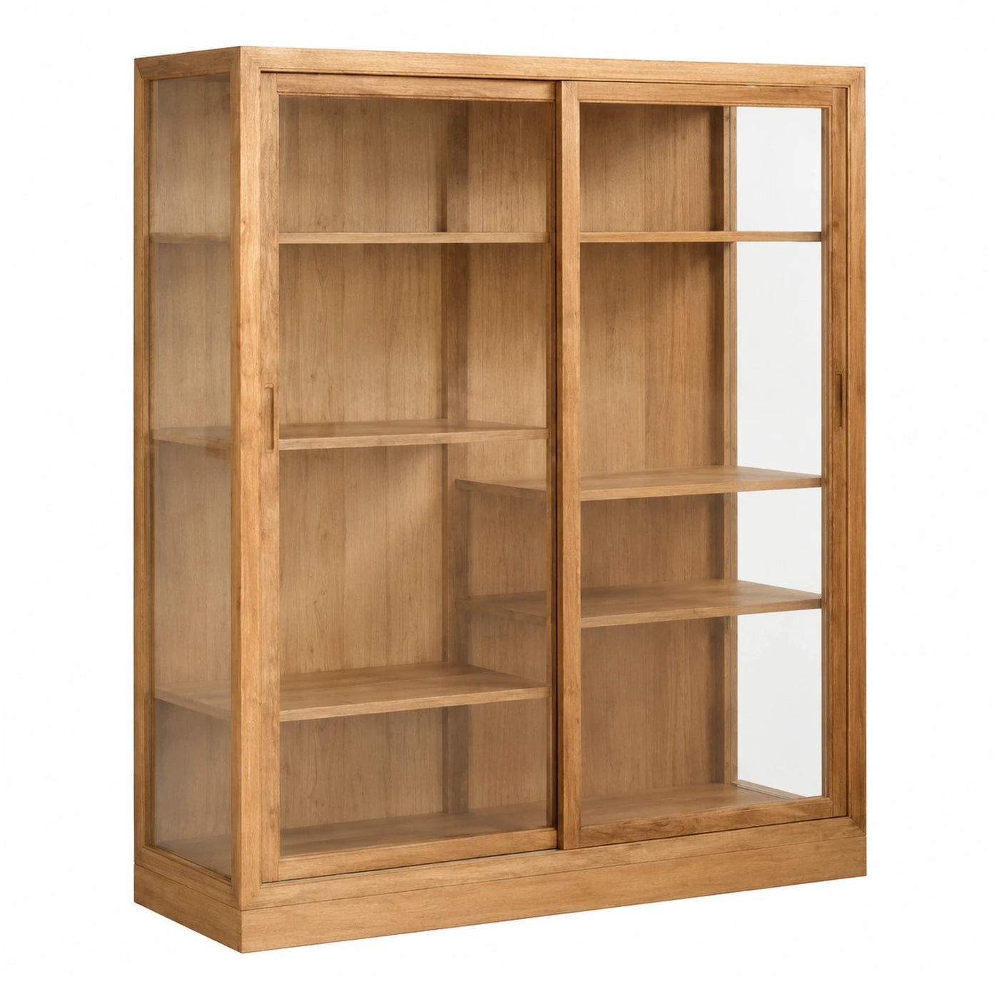 Wooden Glass Door Display Cabinet with Sliding Doors