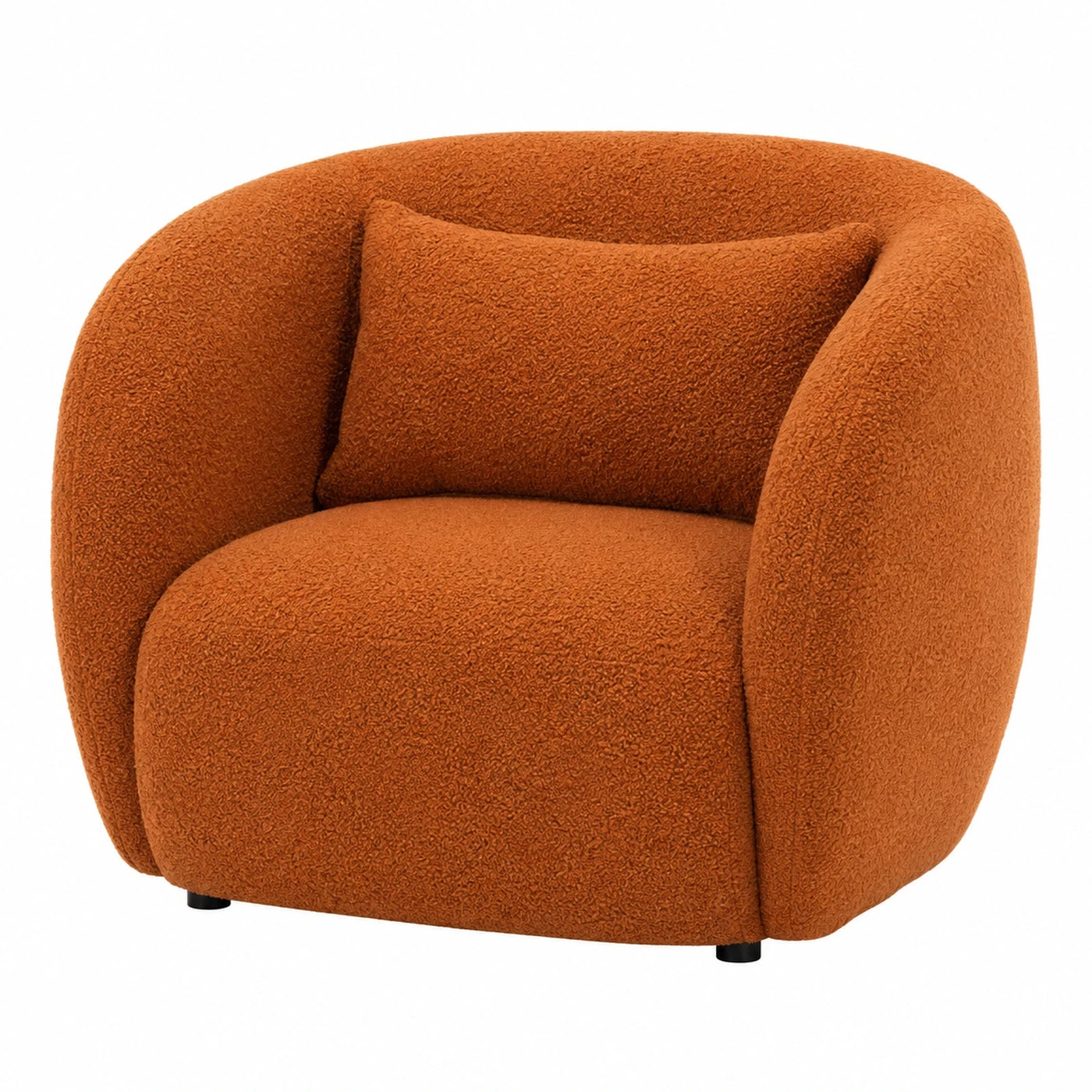Rounded Boucle Armchair with Cushion