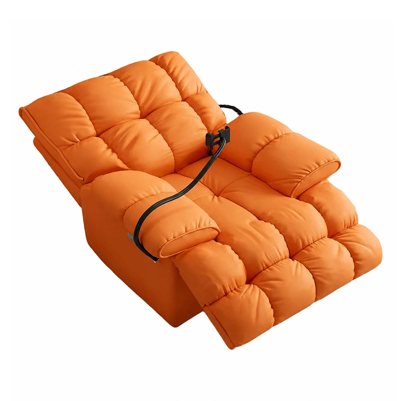 Orange Padded Reclining Floor Chair with Adjustable Backrest