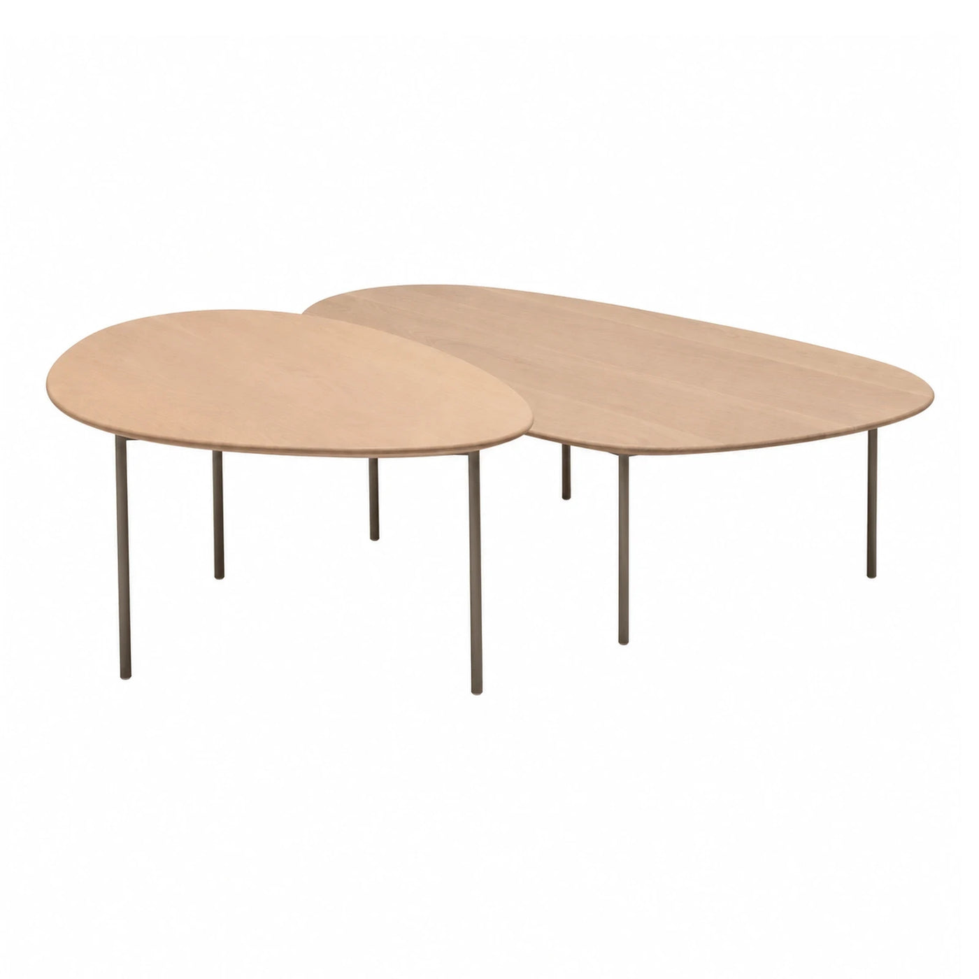 Light Wood Oval Nesting Coffee Tables