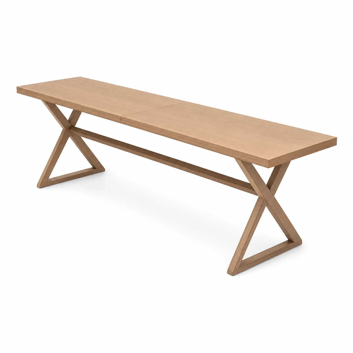 Light Wood Dining Table with X-Base