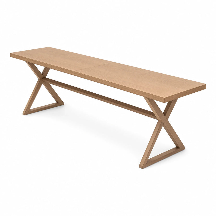 Light Wood Dining Table with X-Base