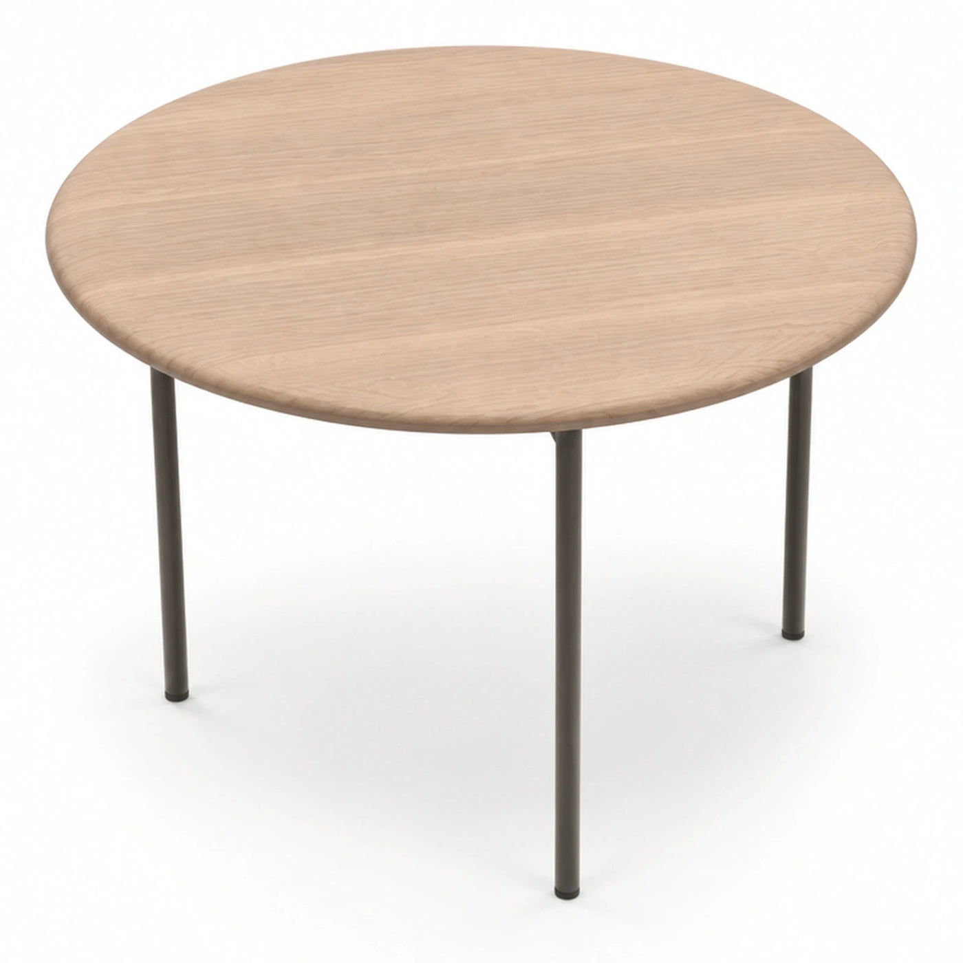 Round Light Wood Coffee Table with Metal Legs