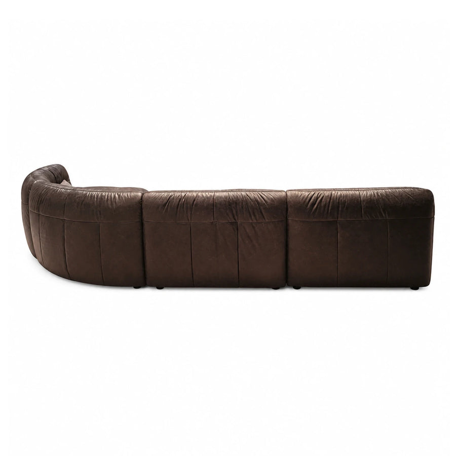 Brown Leather Modular Sectional Sofa