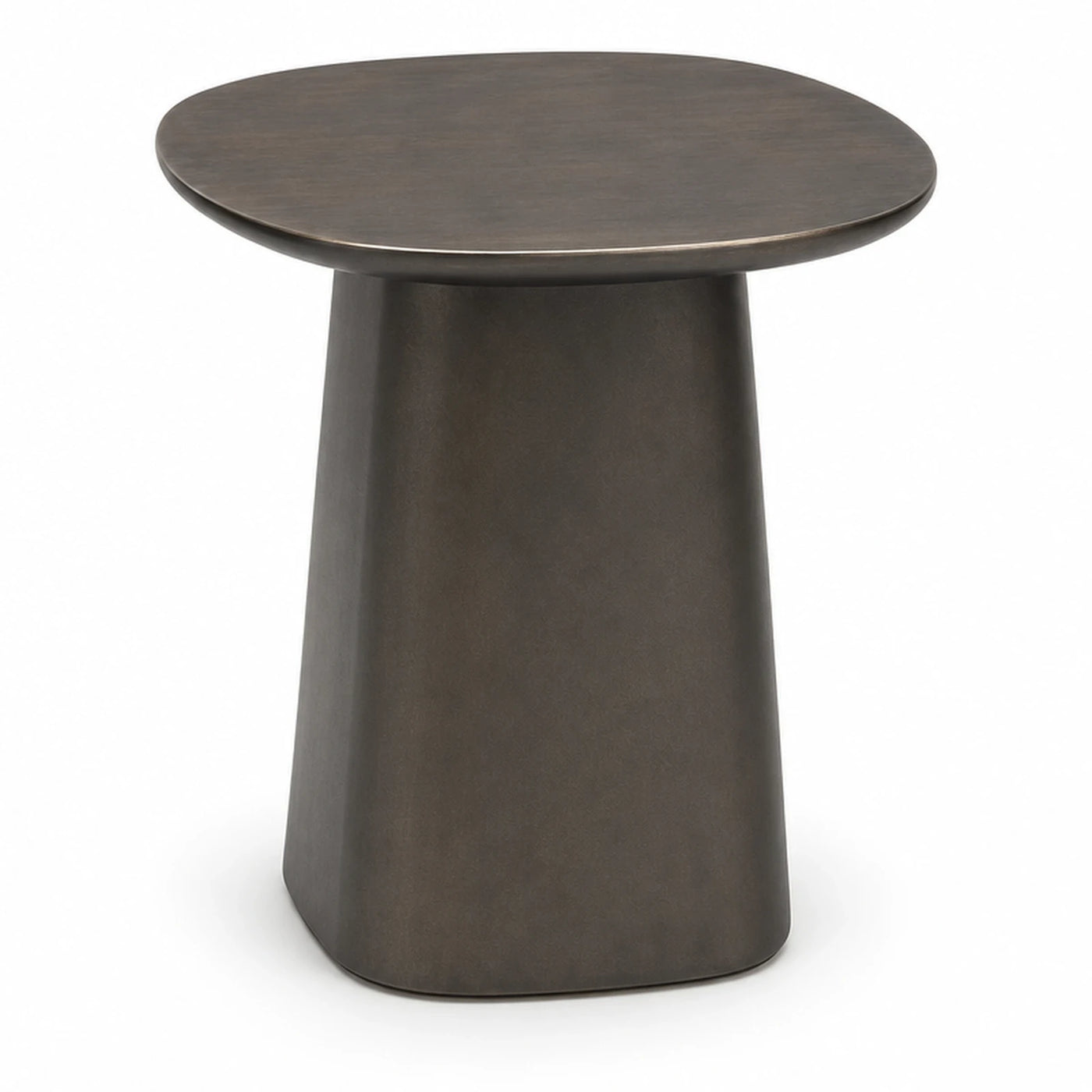 Dark Wood Round Pedestal Side Table