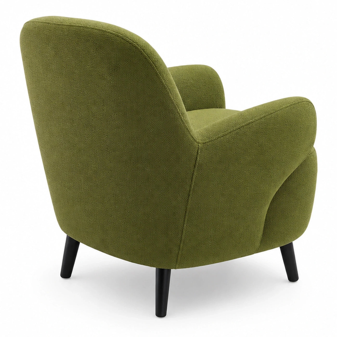 Green Boucle Accent Chair with Black Legs