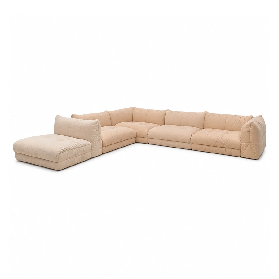 Beige Modular Sectional Sofa with Chaise