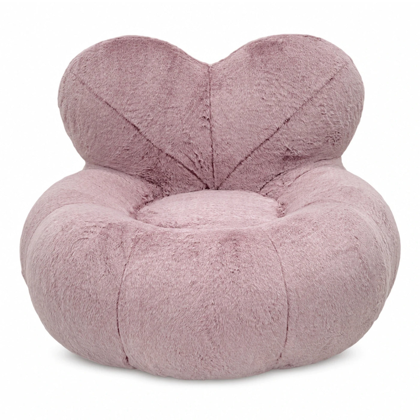 Pink Heart Shaped Plush Floor Chair