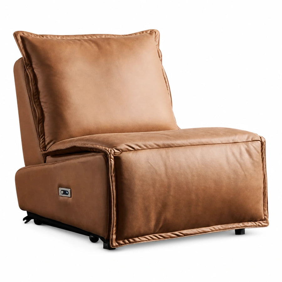 Brown Leather Power Recliner Armchair