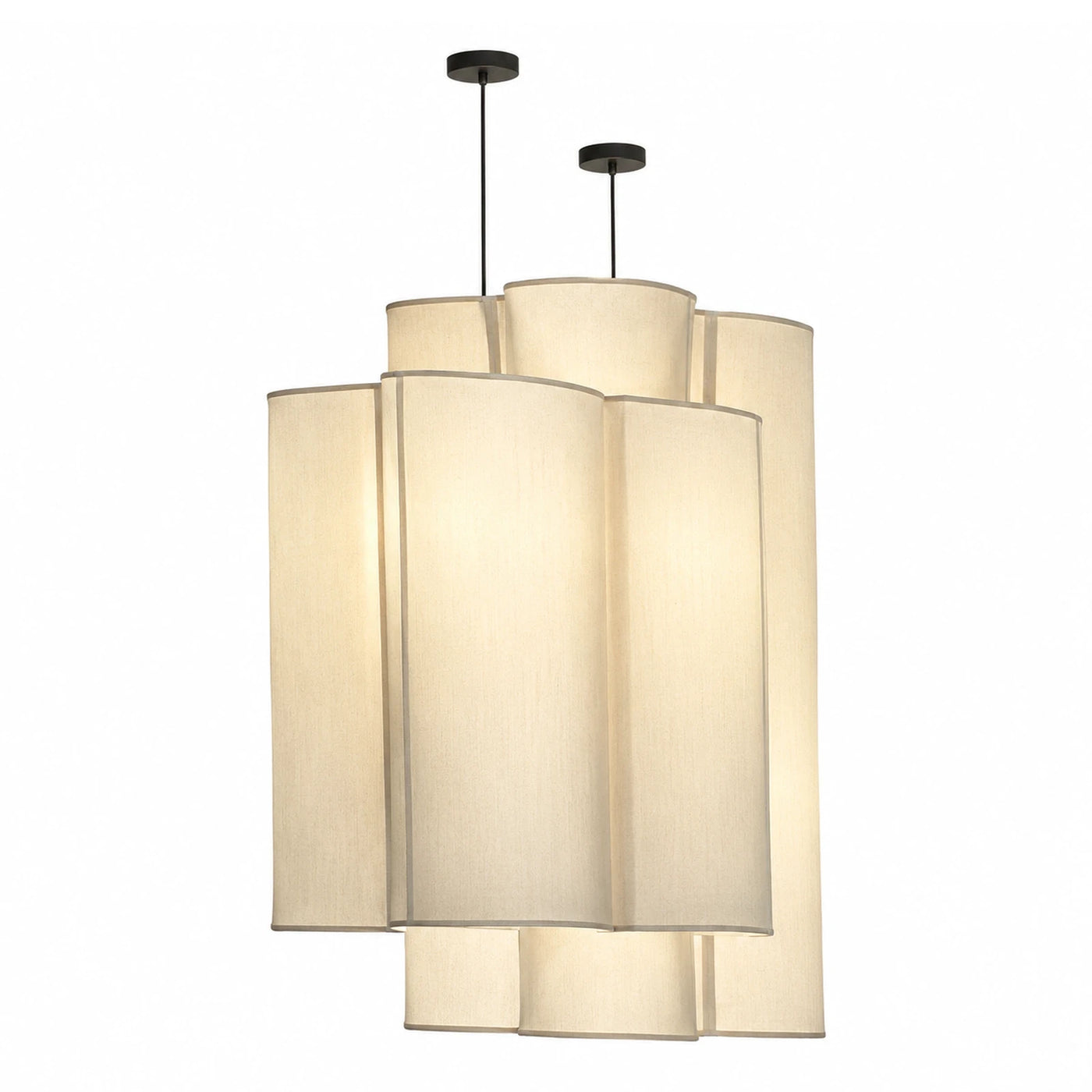 Modern Cluster Pendant Light with Fabric Shades