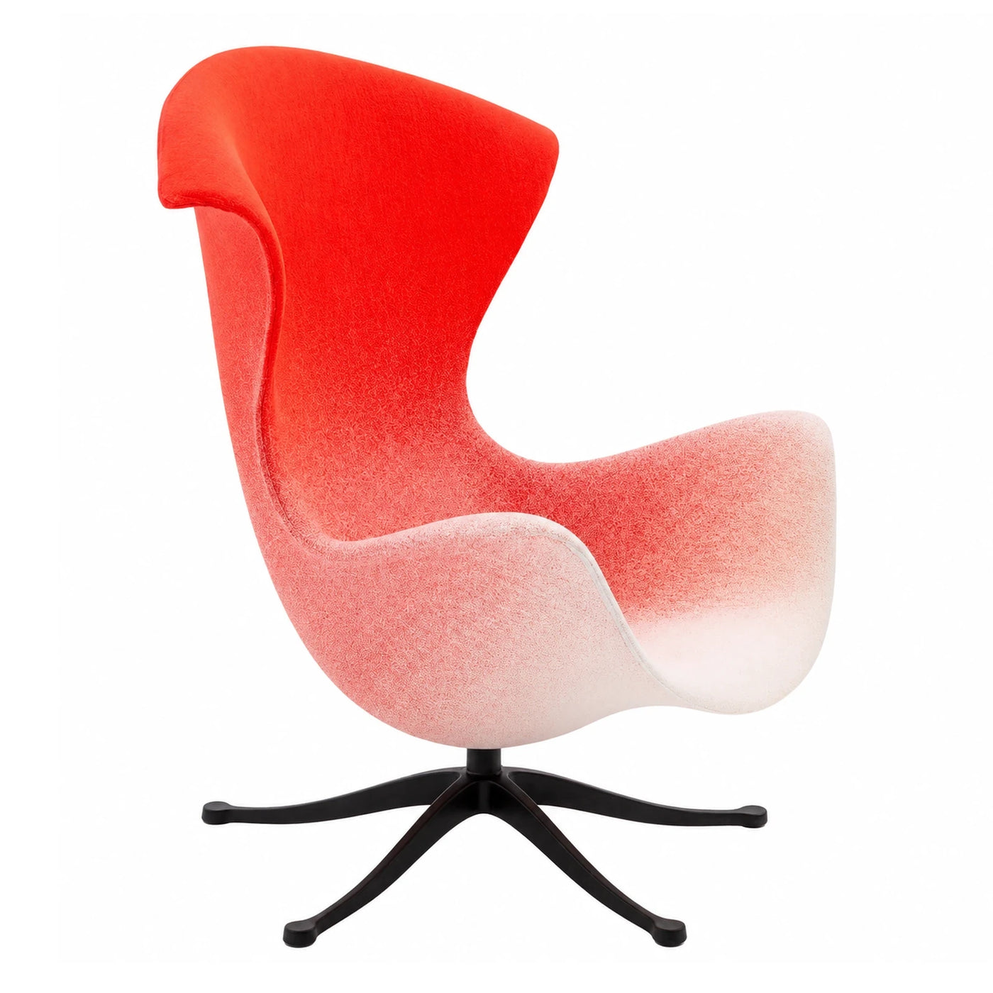 Red to White Ombre Swivel Lounge Chair