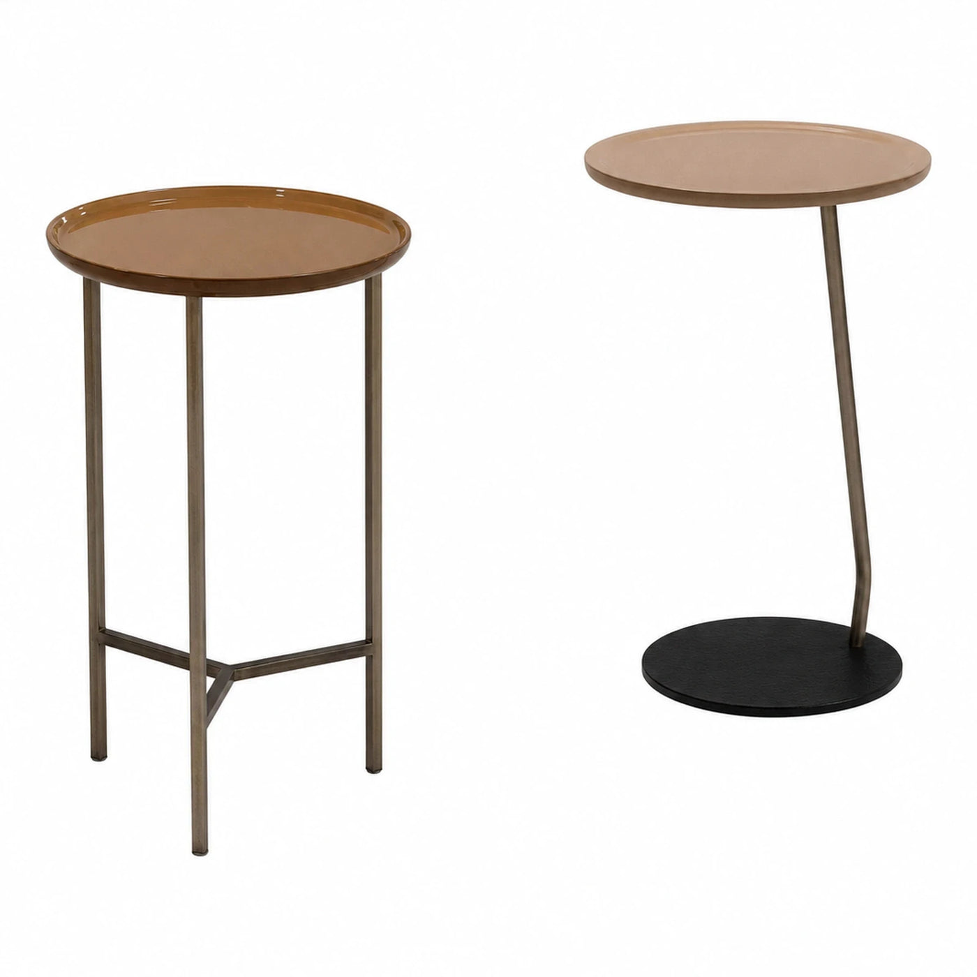 Modern Round Metal Side Tables Set