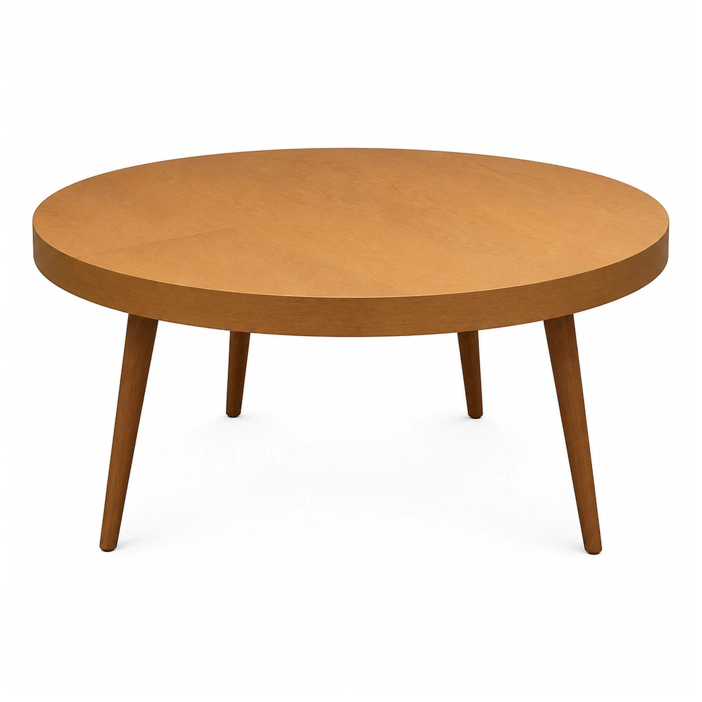 Linear Round Wooden Coffee Table with Tapered Legs Coffee Tables & End Tables