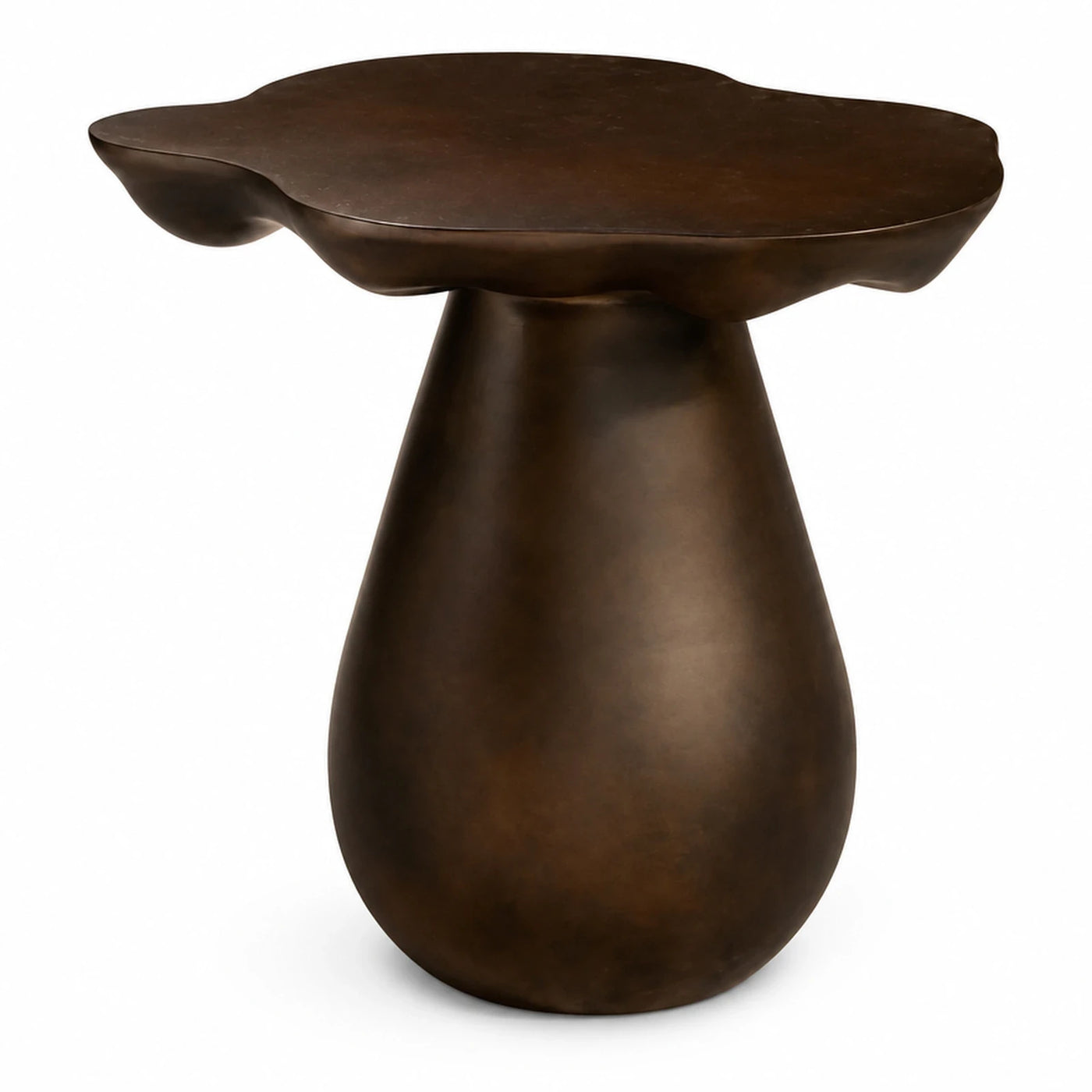 Brown Wide Plank Organic Bronze Metal Side Table Coffee Tables & End Tables